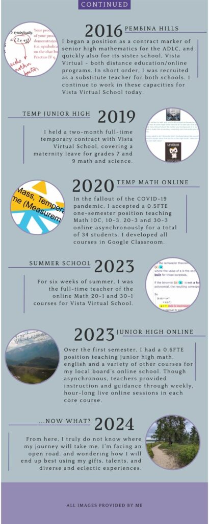 My Journey into Teaching - a timeline (continued)